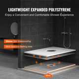 Kitchen & Bathroom DIY: VEVOR Shower Curb Kit, 1524x965mm Shower Pan Kit with 160mm Central Drain, Lightweight EPS Shower Installation Kits with 2 Waterproof Cloths, Shower Pan Slope Sticks Fit for Bathroom