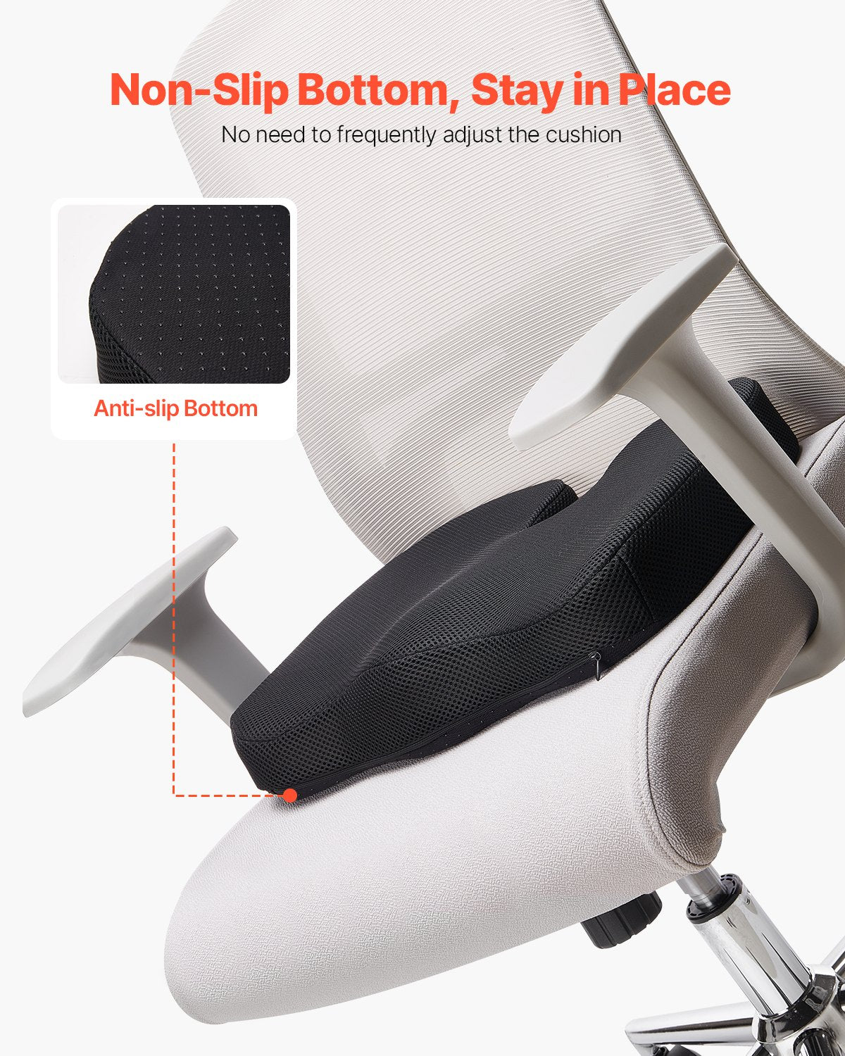 Back Care: VEVOR Seat Cushion, Memory Foam Seat Chair Cushion for Pressure Relief, Soft & Breathable Wheelchair Seat Pad with Removable Cover for Travel, Office, Car, Airplane - Lightweight and Portable