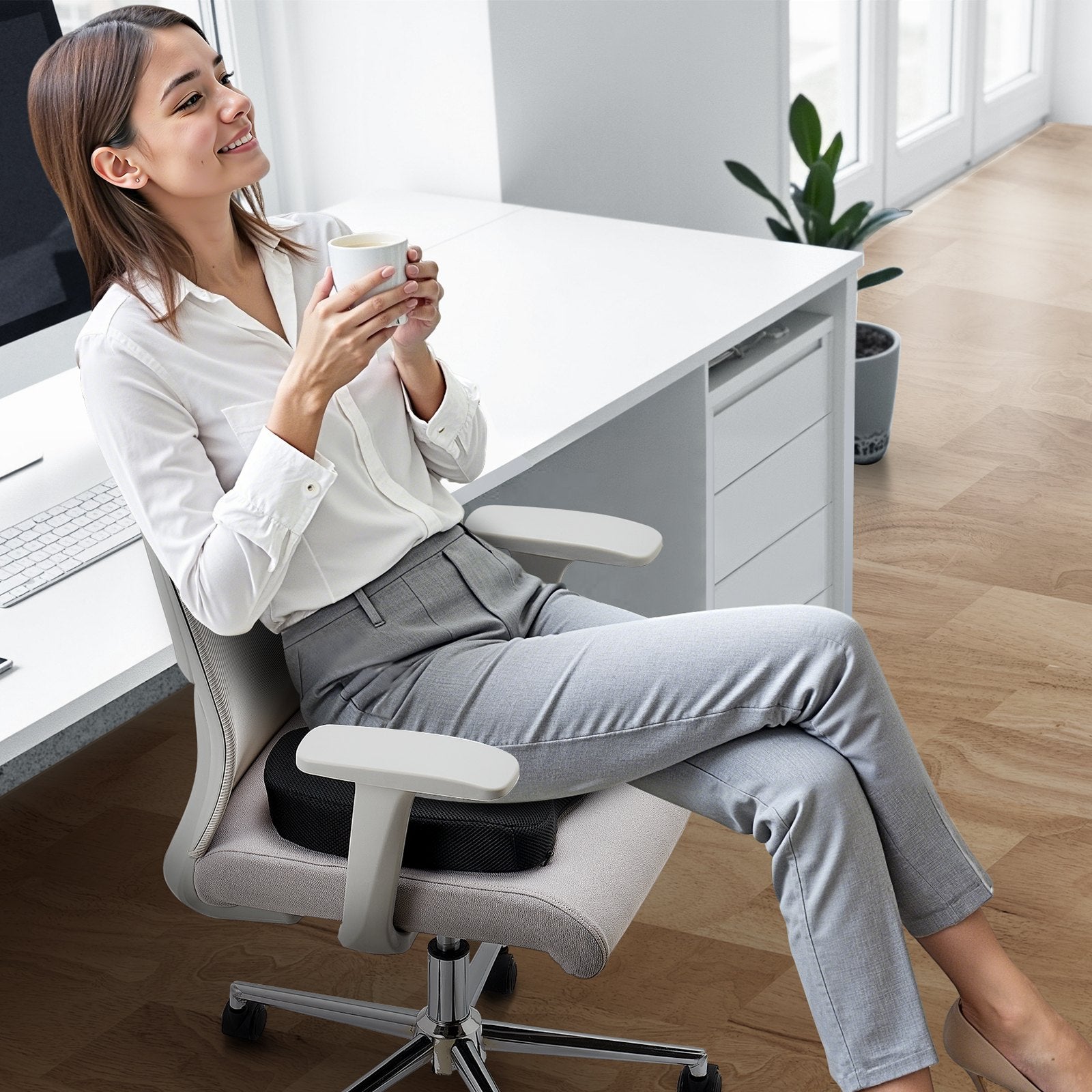 Back Care: VEVOR Seat Cushion, Memory Foam Seat Chair Cushion for Pressure Relief, Soft & Breathable Wheelchair Seat Pad with Removable Cover for Travel, Office, Car, Airplane - Lightweight and Portable