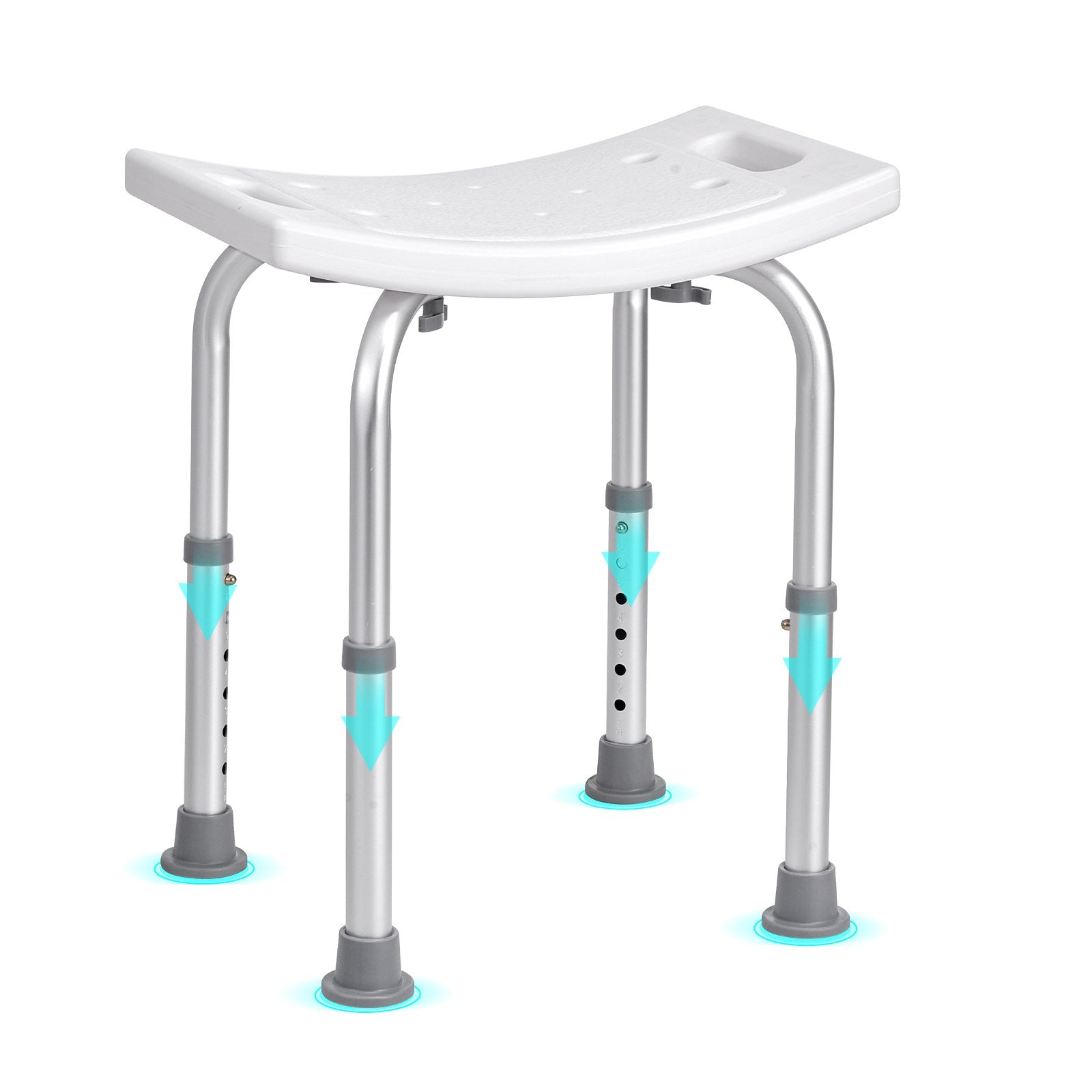 Mobility & Accessibility: VEVOR Shower Chair, Adjustable Height Shower Stool with Built-in Handles, Shower Seat for Inside Shower or Tub, Non-Slip Bench Bathtub Stool Seat for Elderly Disabled Handicap, 158.8 kg Capacity