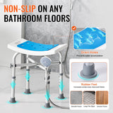 Mobility & Accessibility: VEVOR Shower Chair, Adjustable Height Shower Stool with Crossbar Support, Shower Seat for Inside Shower or Tub, Non-Slip Bench Bathtub Stool Seat for Elderly Disabled Handicap, 226.8 kg Capacity