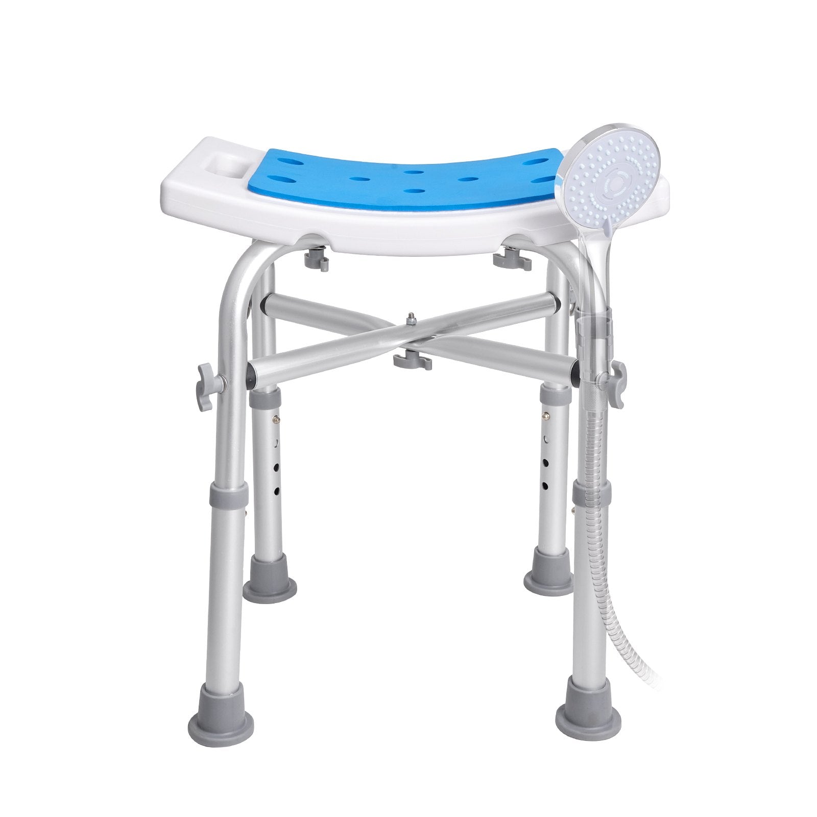 Mobility & Accessibility: VEVOR Shower Chair, Adjustable Height Shower Stool with Crossbar Support, Shower Seat for Inside Shower or Tub, Non-Slip Bench Bathtub Stool Seat for Elderly Disabled Handicap, 226.8 kg Capacity