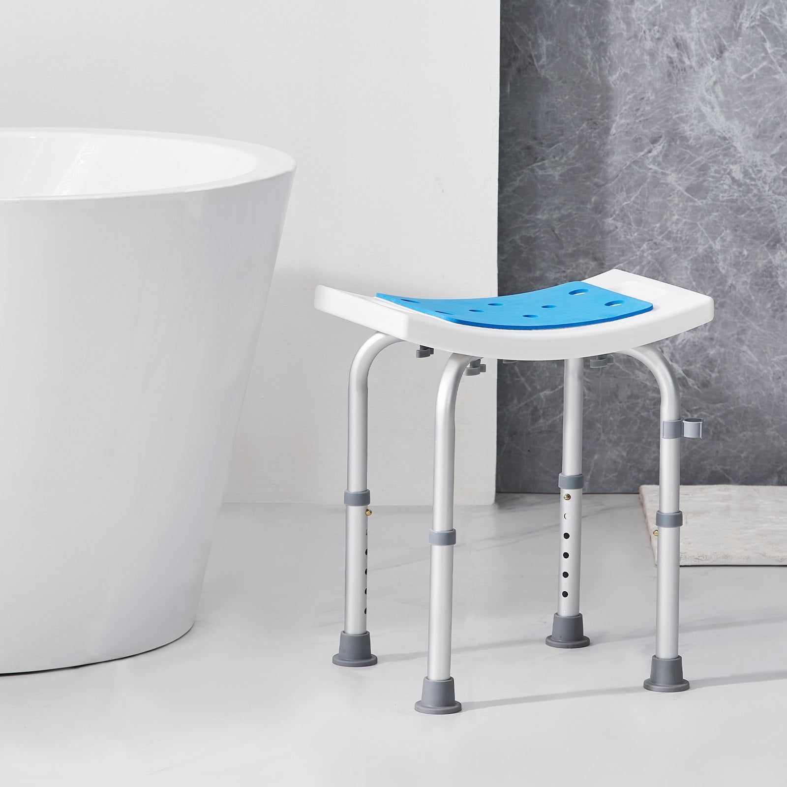 Mobility & Accessibility: VEVOR Shower Chair, Adjustable Height Shower Stool, Shower Seat for Inside Shower or Tub, Non-Slip Bench Bathtub Stool Seat for Elderly Disabled Handicap, 158.8 kg Capacity