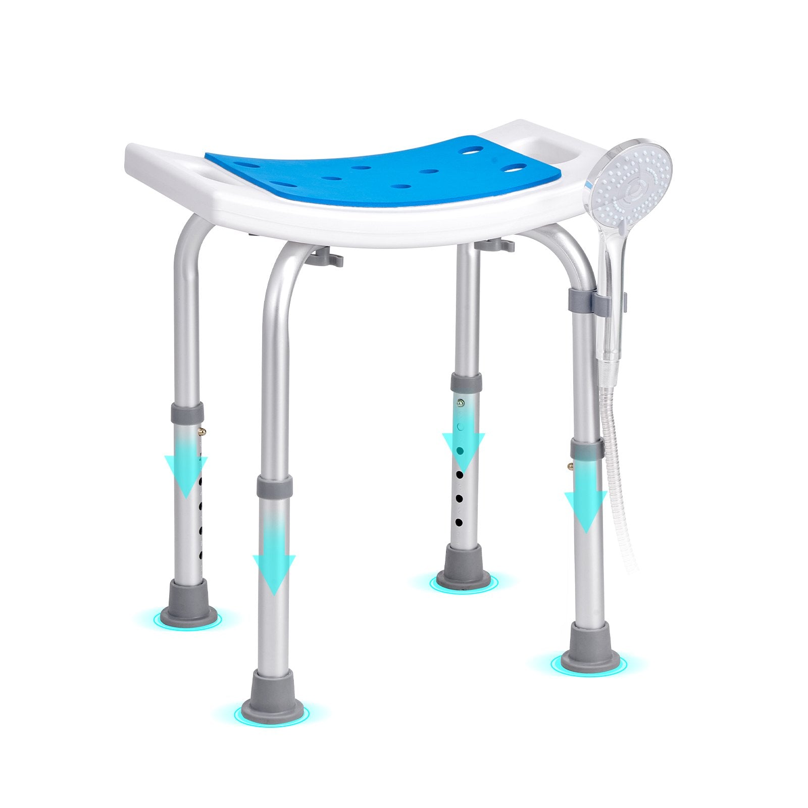 Mobility & Accessibility: VEVOR Shower Chair, Adjustable Height Shower Stool, Shower Seat for Inside Shower or Tub, Non-Slip Bench Bathtub Stool Seat for Elderly Disabled Handicap, 158.8 kg Capacity