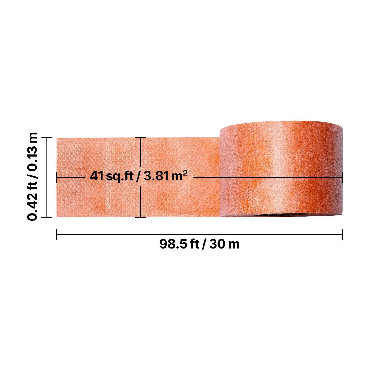 Waterproof Membrane for Shower, 0.13 x 30 m 3.84 m² Waterproofing Tile Membrane, 0.5mm Thick Polyethylene Fabric Roll, Easy to Cut for Bathroom, Kitchen, Sauna, Corners, Niches, Tile Joints