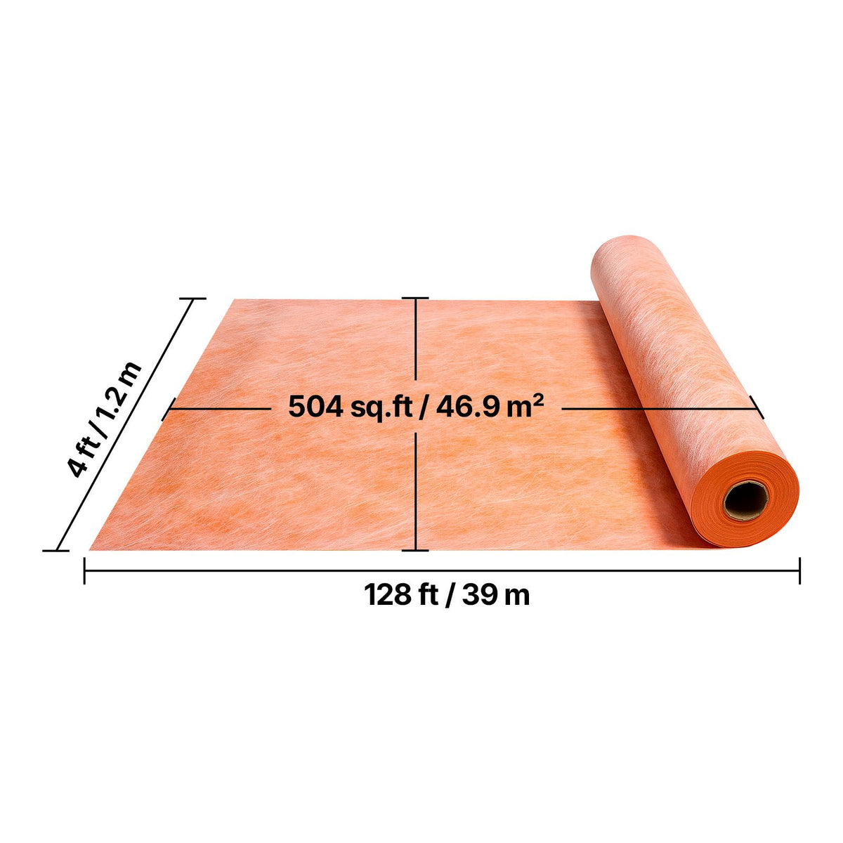 Waterproof Membrane for Shower, 1.2 x 40 m 46.45 m² Waterproofing Tile Membrane, 0.5mm Thickness Polyethylene Fabric Roll, Easy to Cut for Bathroom, Kitchen, Sauna, Walls, Underlayment