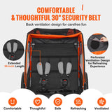 Bicycle Stands & Storage: VEVOR Bike Trailer for Toddlers, Kids, Double Seat, 45 kg Load, 2-In-1 Canopy Carrier Converts to Stroller, Tow Behind Foldable Child Bicycle Trailer with Universal Bicycle Coupler, Orange and Gray