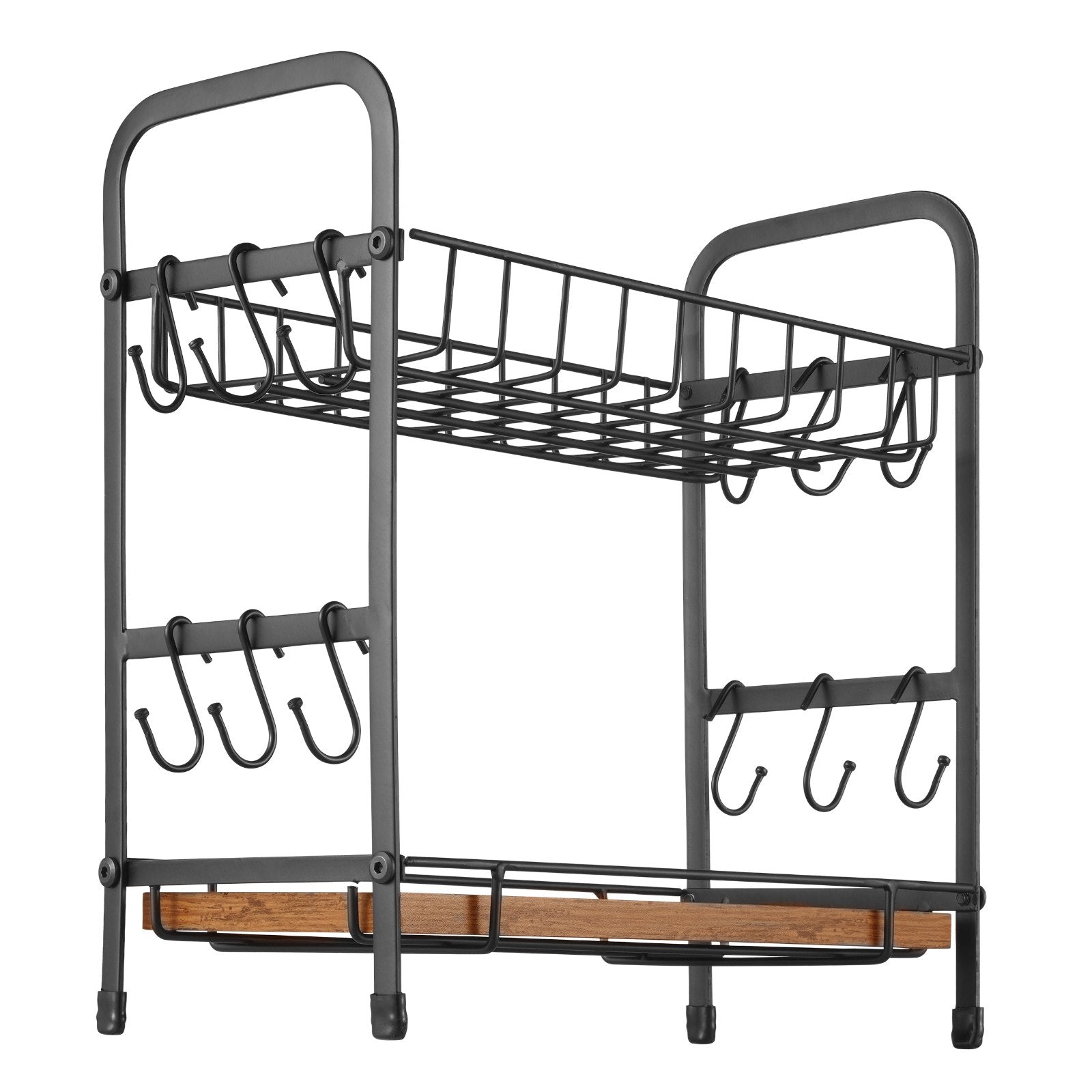 Desk Accessories: VEVOR 2 Tier Coffee Bar Organizer for Countertop w/ 12 Movable Hooks Mug Holder