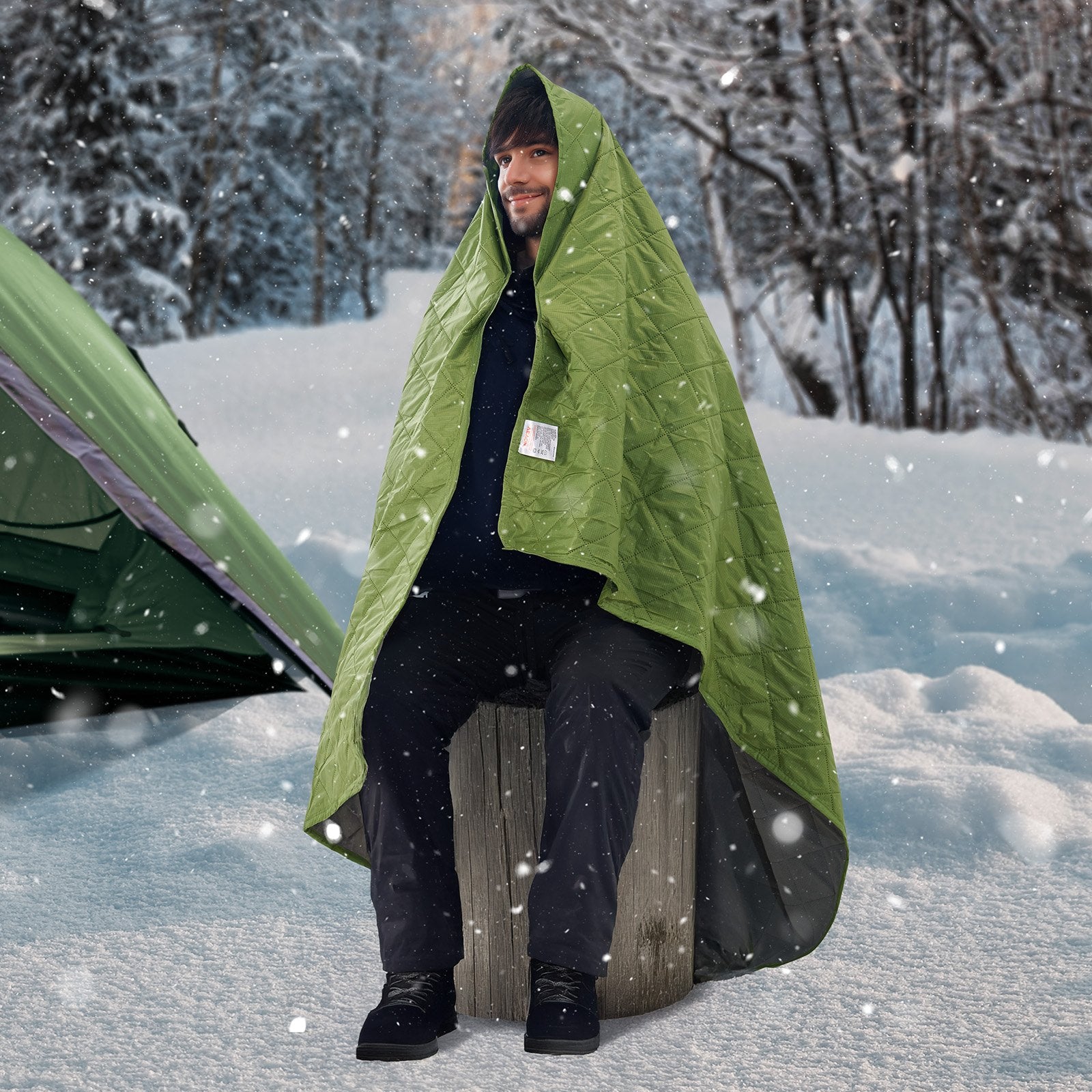 Blankets & Throws: VEVOR Camping Blanket 2.08 m x 1.4 m Warm Stadium Blanket 330GSM Outdoor Travel