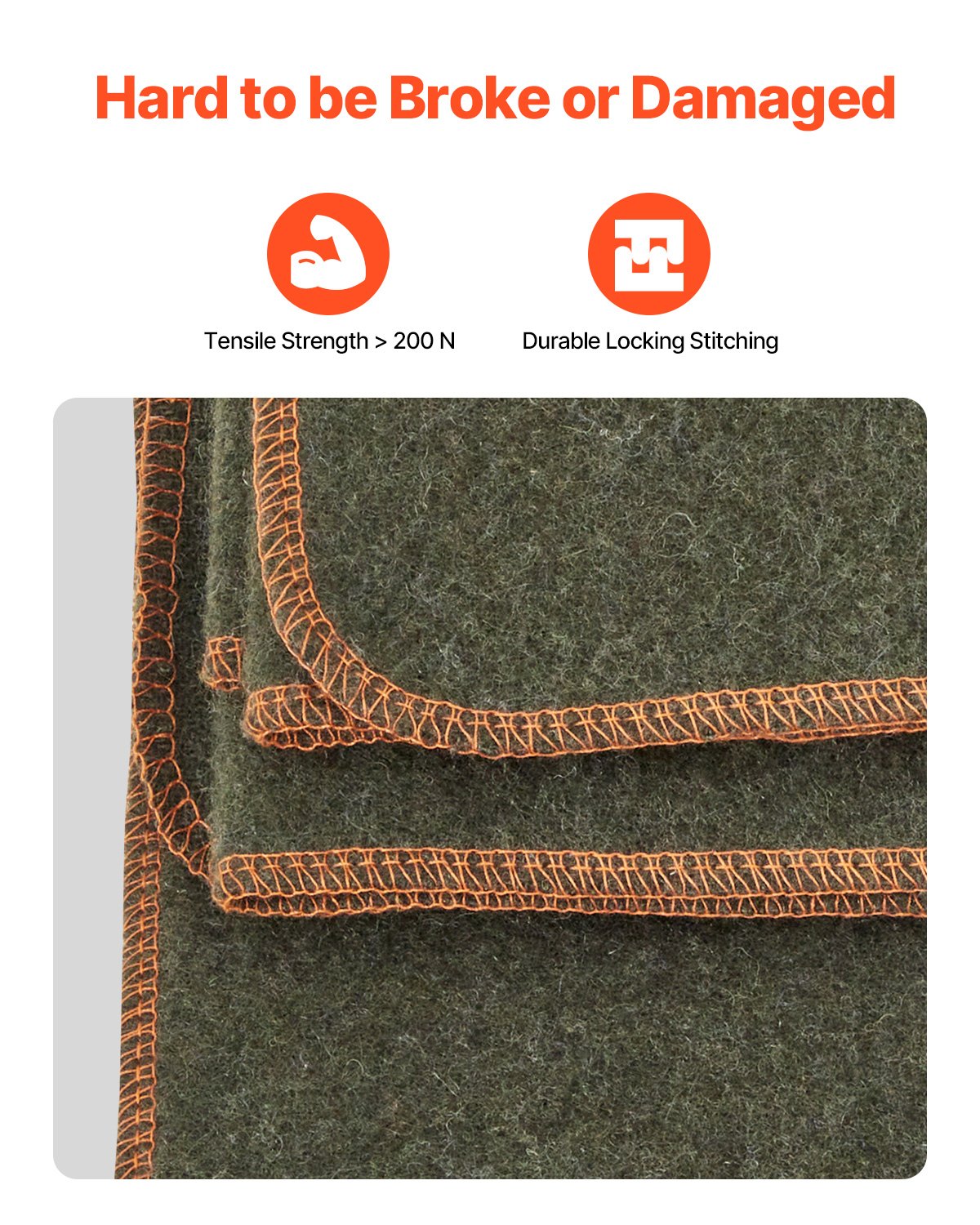 Laptops: VEVOR Wool Camping Blanket, Large Warm Stadium Blanket, Waterproof & Windproof, Flame Retardant, Great for Outdoors, Picnics, Hiking, Sports Events, Travel, 1.62 m x 2.23 m (80% Wool), Army Green