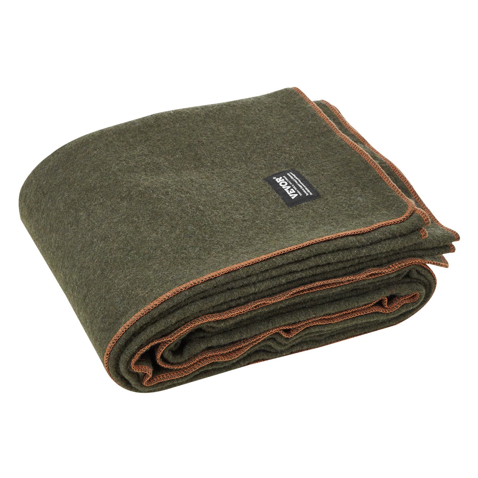 Laptops: VEVOR Wool Camping Blanket, Large Warm Stadium Blanket, Waterproof & Windproof, Flame Retardant, Great for Outdoors, Picnics, Hiking, Sports Events, Travel, 1.62 m x 2.23 m (80% Wool), Army Green
