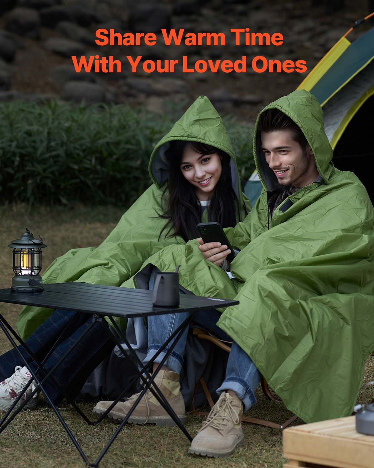 Blankets & Throws: VEVOR Camping Blanket 2 m x 1.5 m Wearable Warm Stadium Blanket Army Green