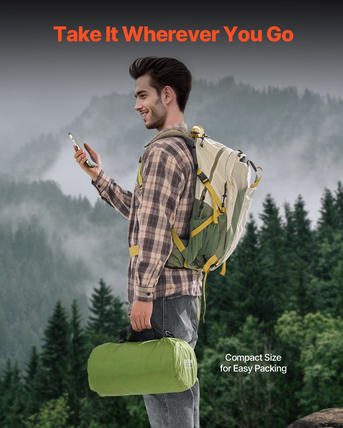 Blankets & Throws: VEVOR Camping Blanket 2 m x 1.5 m Wearable Warm Stadium Blanket Army Green