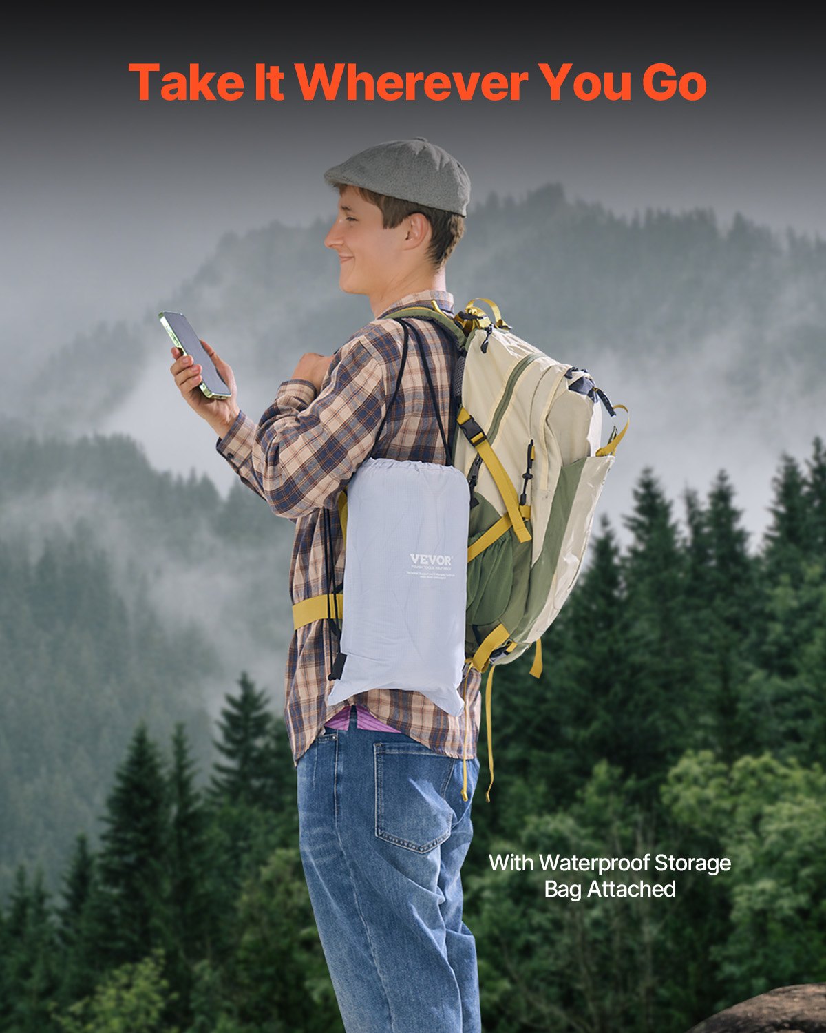 Blankets & Throws: VEVOR Camping Blanket 2 m x 1.5 m Wearable Warm Stadium Blanket Light Grey.