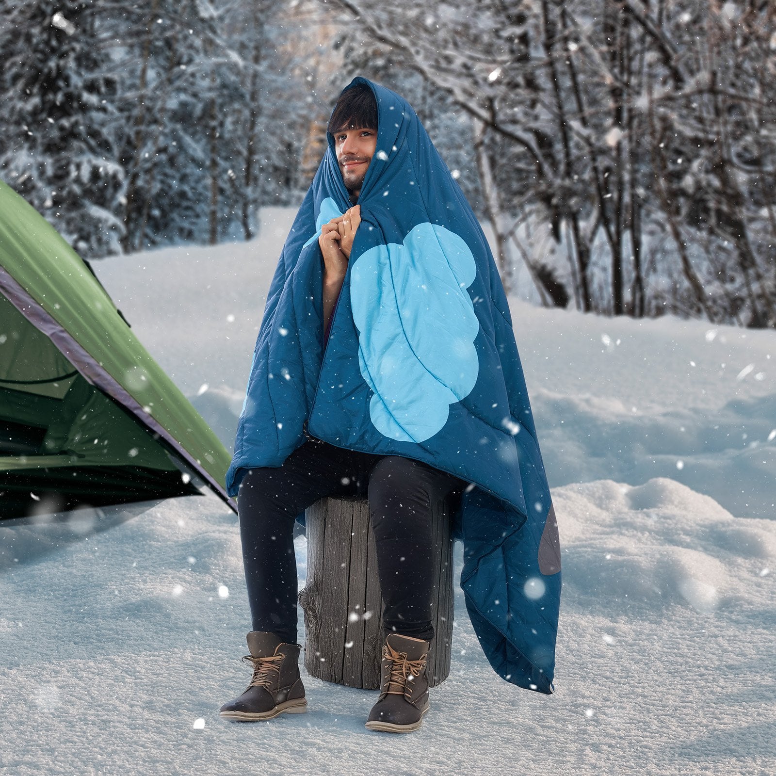 Blankets & Throws: VEVOR Camping Blanket 1.9 m x 1.32 m Wearable Warm Stadium Blanket Outdoor