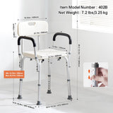 Mobility & Accessibility: VEVOR Shower Chair, Shower Seat with Back, Adjustable Height Shower Stool, Shower Chair for Inside Shower Bathtub, Non-slip Bathroom Bench Bath Chair for Elderly Disabled Handicap, 158.8 kg Capacity