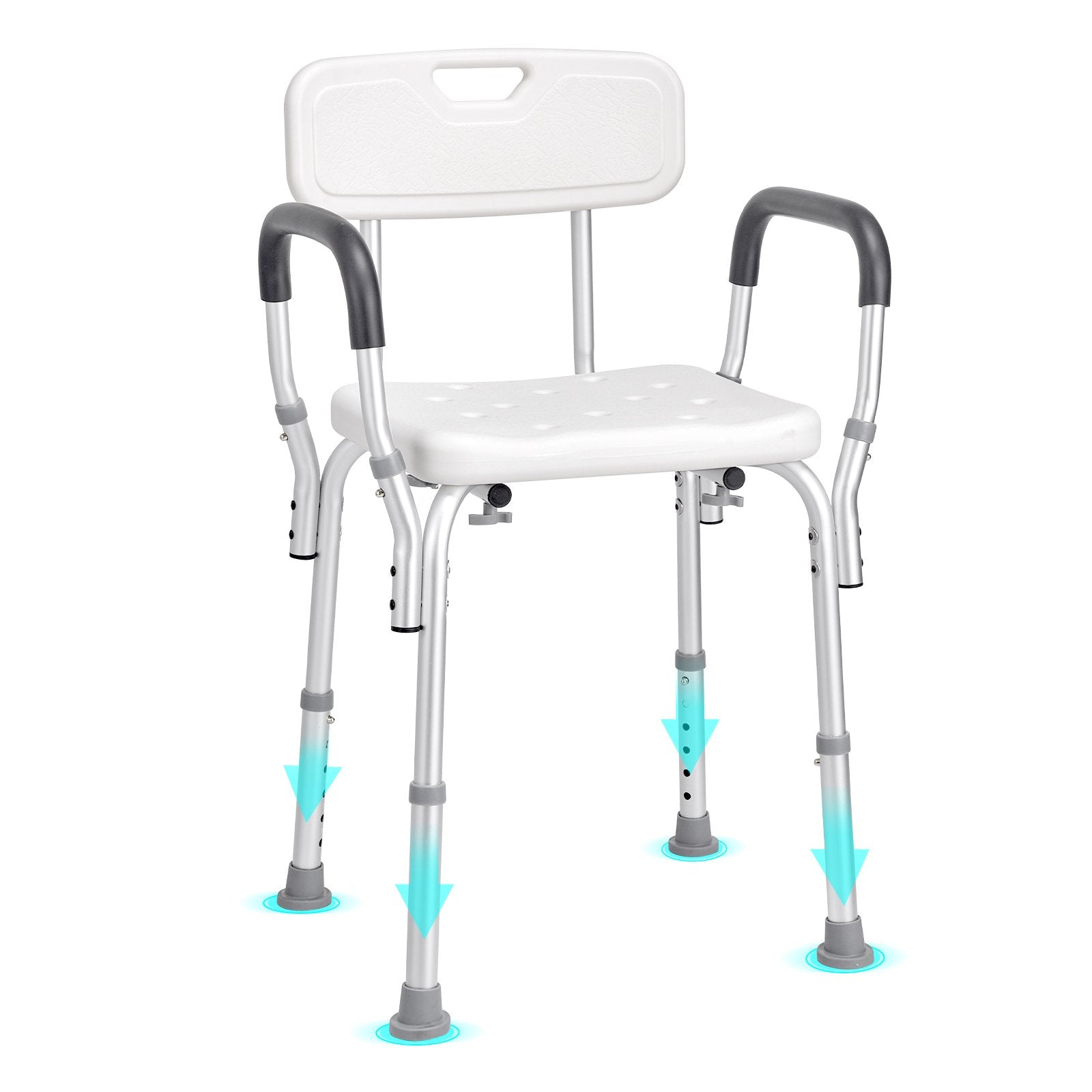 Mobility & Accessibility: VEVOR Shower Chair, Shower Seat with Back, Adjustable Height Shower Stool, Shower Chair for Inside Shower Bathtub, Non-slip Bathroom Bench Bath Chair for Elderly Disabled Handicap, 158.8 kg Capacity