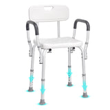 Mobility & Accessibility: VEVOR Shower Chair, Shower Seat with Back, Adjustable Height Shower Stool, Shower Chair for Inside Shower Bathtub, Non-slip Bathroom Bench Bath Chair for Elderly Disabled Handicap, 158.8 kg Capacity