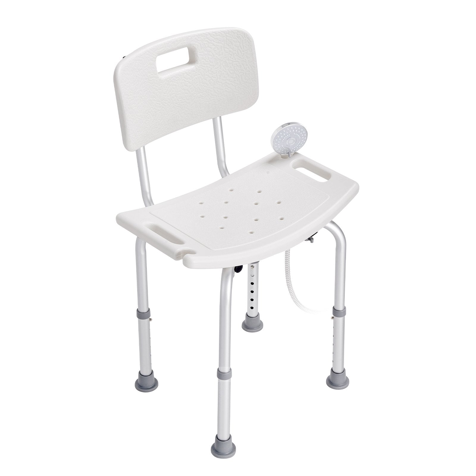 Mobility & Accessibility: VEVOR Shower Chair, Shower Seat with Back, Adjustable Height Shower Stool, Shower Chair for Inside Shower Bathtub, Non-slip Bathroom Bench Bath Chair for Elderly Disabled Handicap, 158.8 kg Capacity