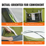 Tents: VEVOR Camping Tent, 7 x 7 x 4 ft Fit for 6 Person, Waterproof Lightweight Backpacking Tent, Easy Setup, with Door and Window, for Outdoor Family Camping, Hiking, Hunting, Mountaineering Travel