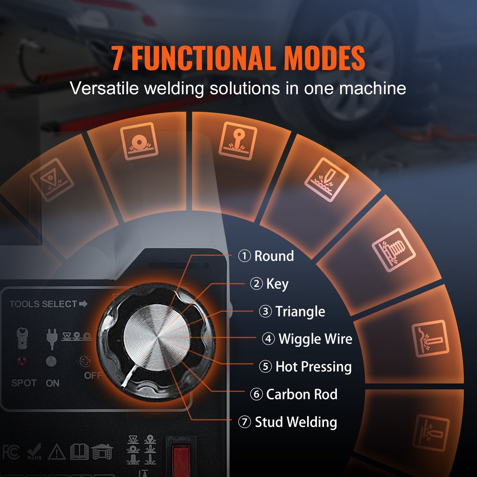 Automotive Repair & Speciality Tools: VEVOR Stud Welder Dent Repair Kit Spot Welding Dent Puller Machine with 7 Modes