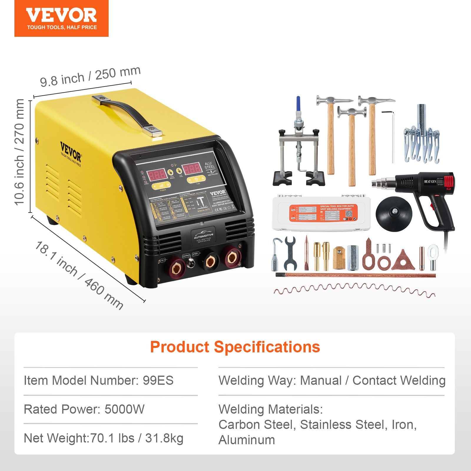 Kitchen & Bathroom DIY: VEVOR Dual Pro Stud Welder Professional 5KW Welder for Steel & Aluminum Panels