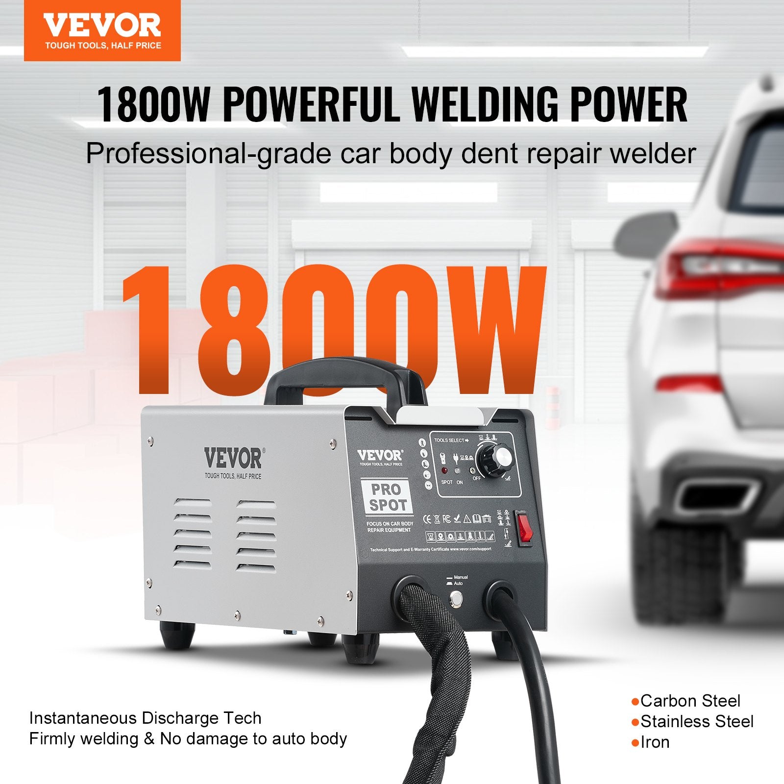 Automotive Repair & Speciality Tools: VEVOR Stud Welder Dent Repair Kit, 1.8KW Spot Welder Dent Puller with Auto/Manual Welding & 7 Versatile Modes, Auto Body Spot Welding Dent Puller Machine for Car, Truck Dent Repair