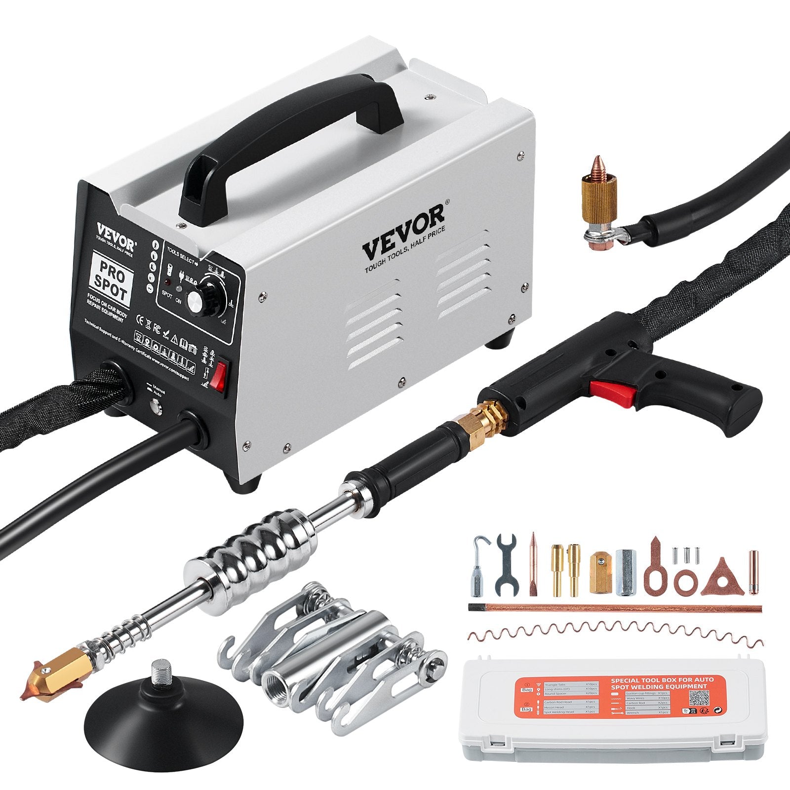 Automotive Repair & Speciality Tools: VEVOR Stud Welder Dent Repair Kit, 1.8KW Spot Welder Dent Puller with Auto/Manual Welding & 7 Versatile Modes, Auto Body Spot Welding Dent Puller Machine for Car, Truck Dent Repair