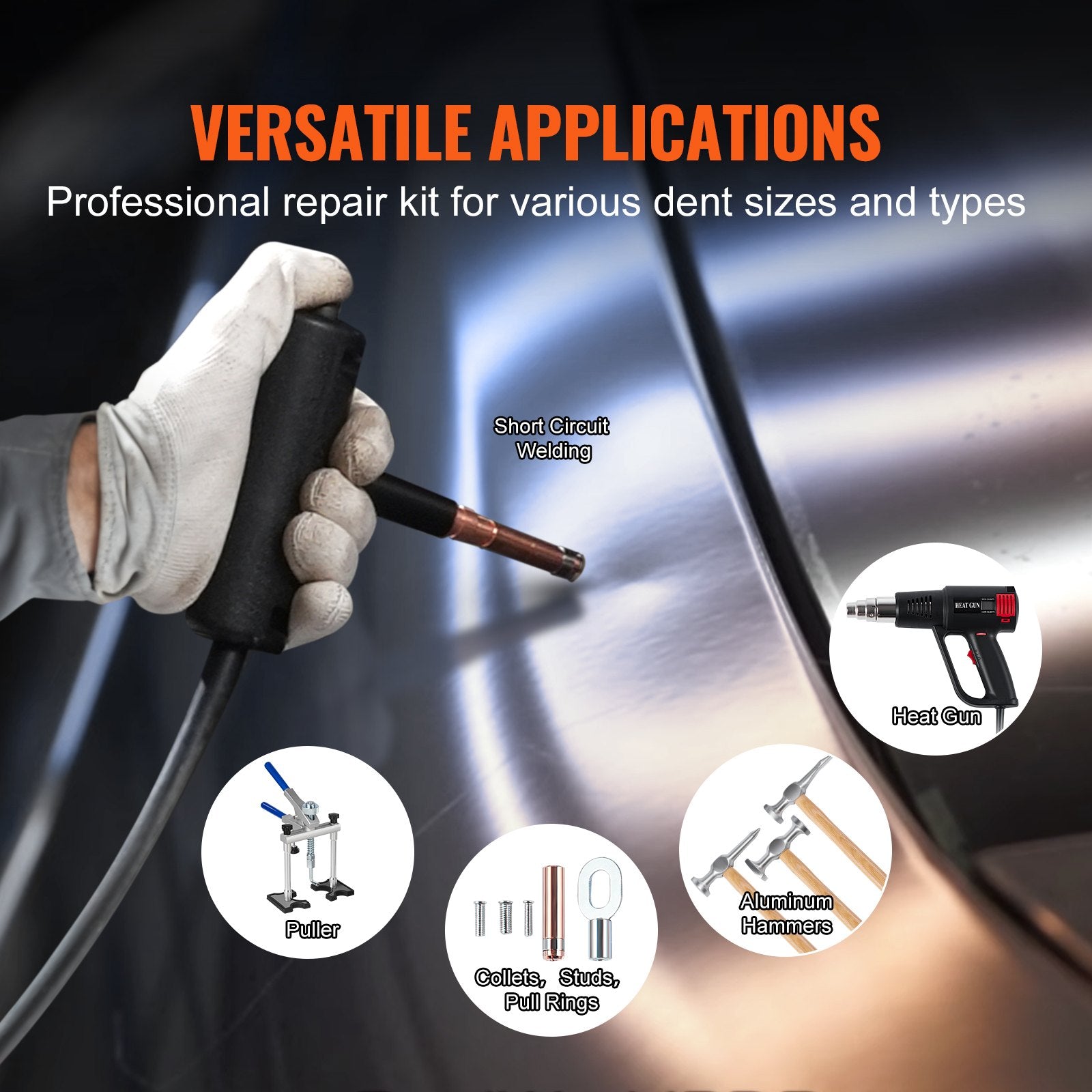 Automotive Repair & Speciality Tools: VEVOR Spot Welder Dent Puller 300W Stud Welder Dent Repair for Aluminum Car Body