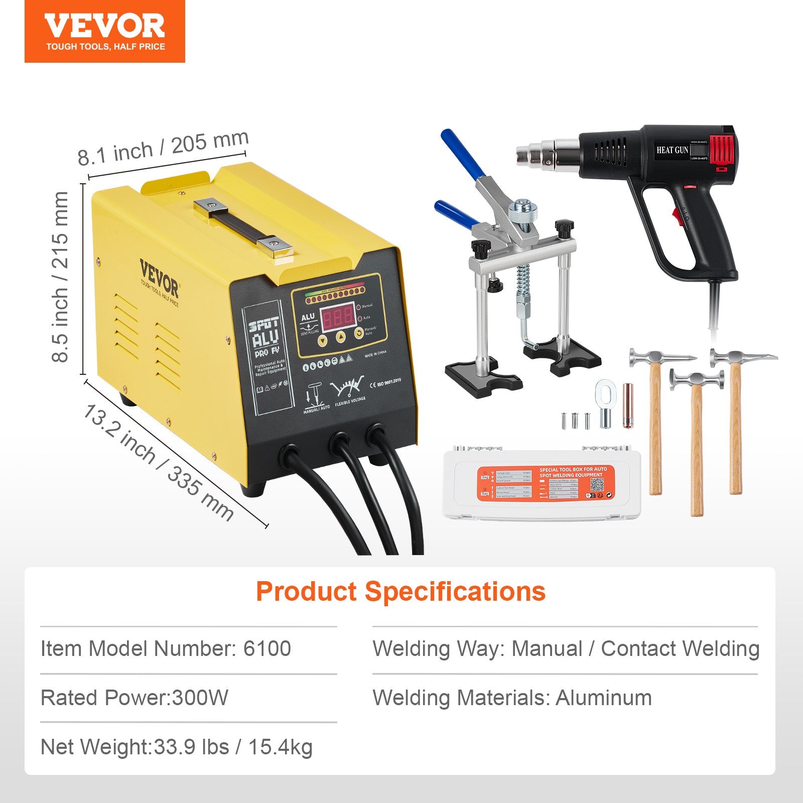 Automotive Repair & Speciality Tools: VEVOR Spot Welder Dent Puller 300W Stud Welder Dent Repair for Aluminum Car Body