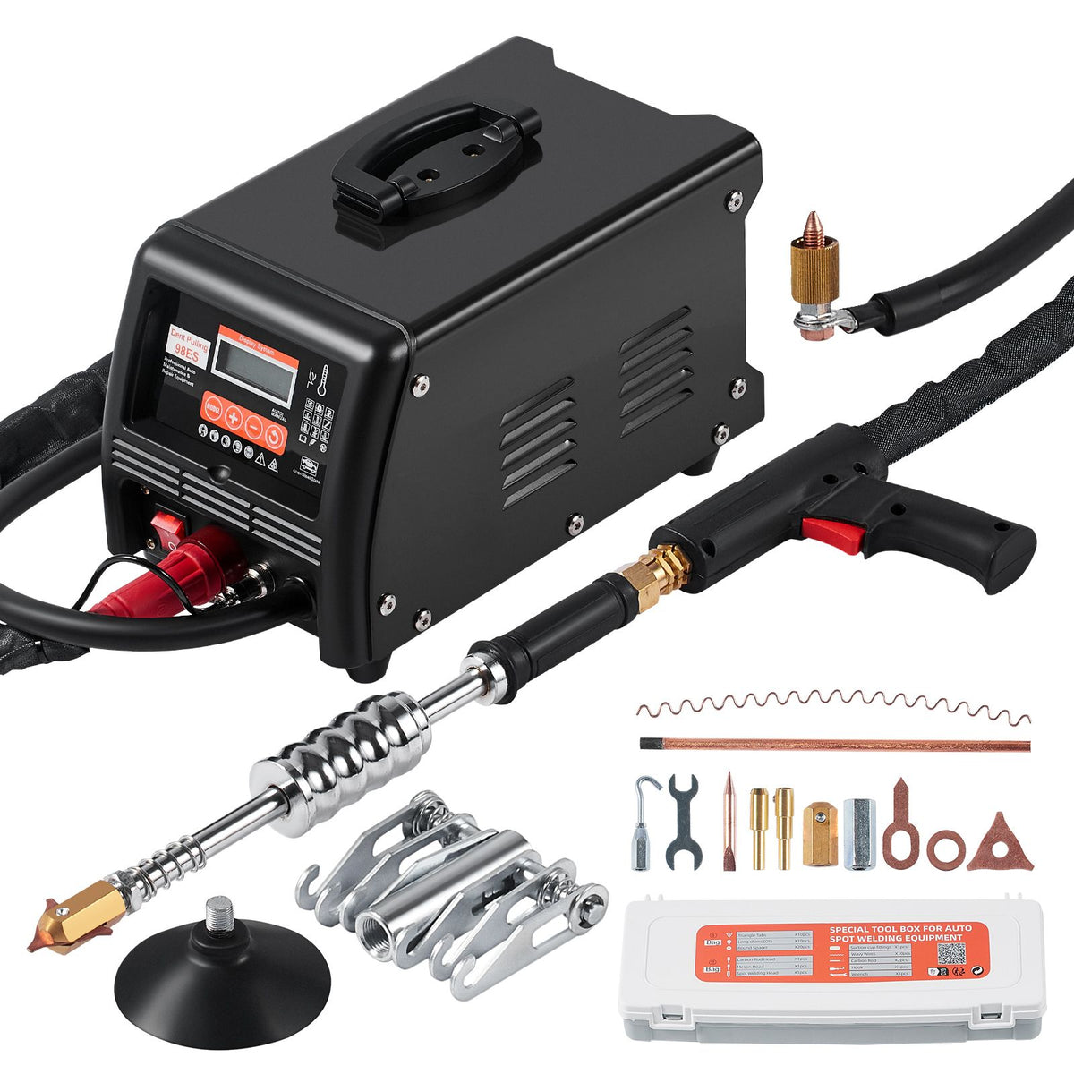 Stud Welder Dent Repair Kit, 3KW Spot Welder Dent Puller with Auto/Manual Welding & 9 Versatile Modes, Auto Body Spot Welding Dent Puller Machine for Car, Truck Dent Repair