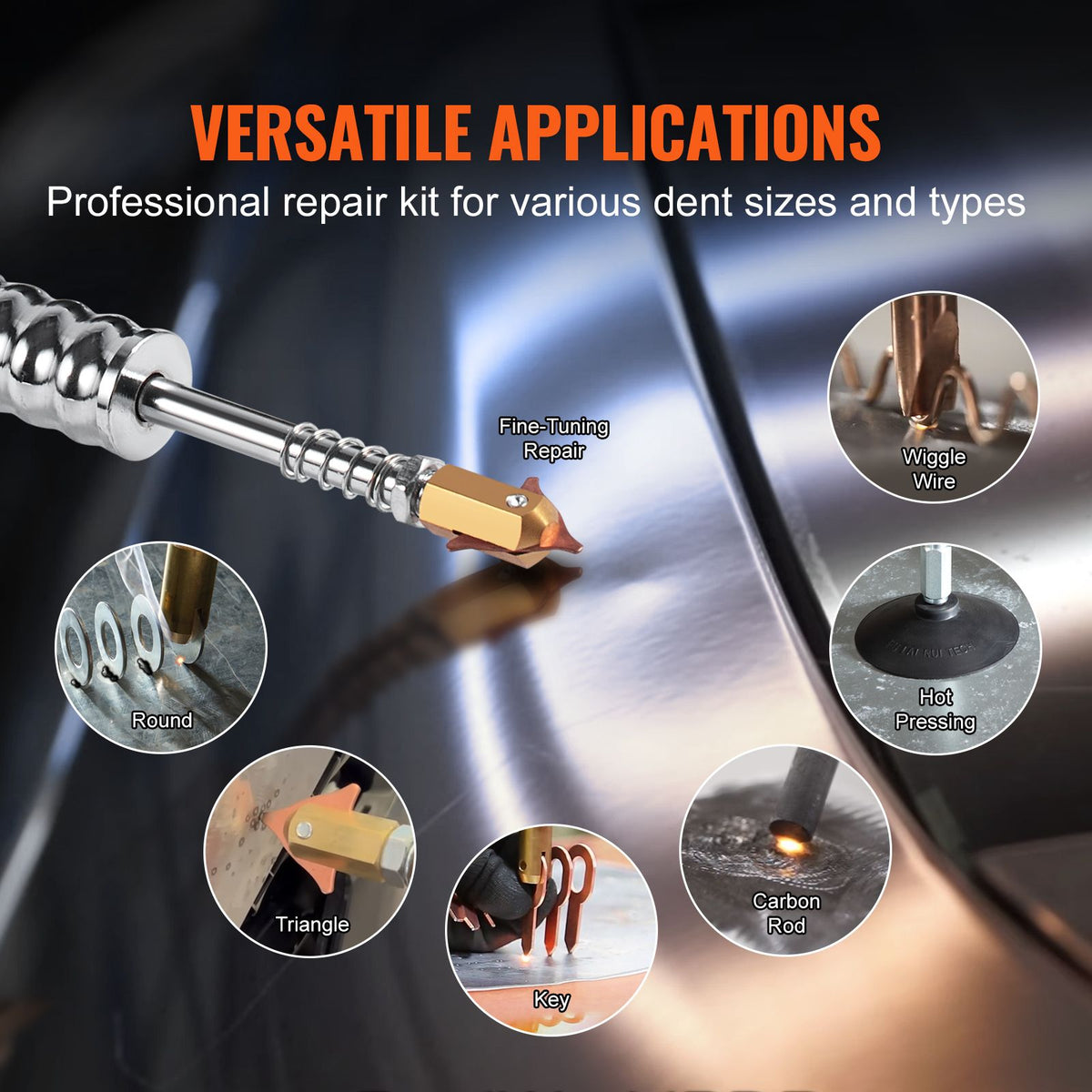 Stud Welder Dent Repair Kit, 3KW Spot Welder Dent Puller with Auto/Manual Welding & 9 Versatile Modes, Auto Body Spot Welding Dent Puller Machine for Car, Truck Dent Repair