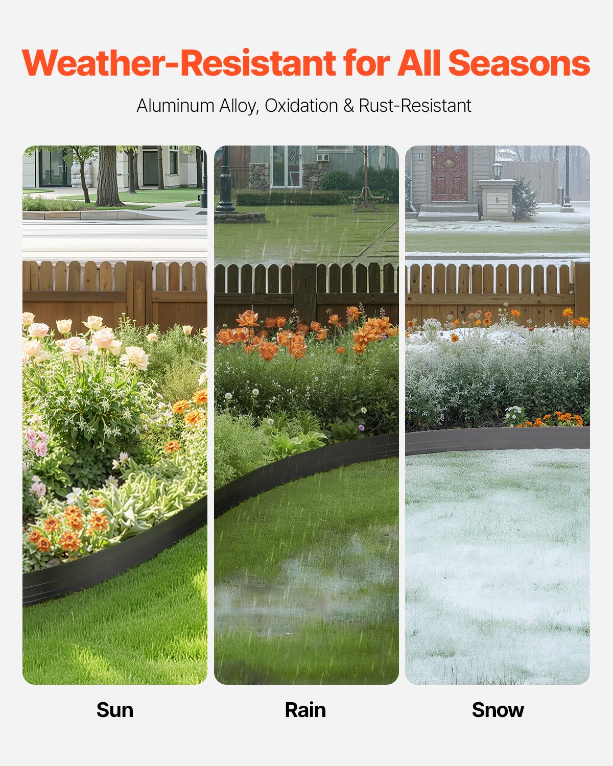 Metal Landscape Edging, 10 Packs 60 in Rust-Resistant Aluminum Alloy Landscape Edging, Bendable Garden Edging Border, Heavy Duty Lawn Edging Fence for Flower Bed Yard Pathway