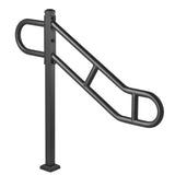 Dog Steps & Ramps: VEVOR Single Post Handrail for Outdoor 1-3 Steps, 40.5" L x 35.4" H Metal Bent Stair Handrails, Floor Mounted Carbon Steel Stair Railing, U-Shaped Post Grab Rails with 2 Anti-Skid Crossbar for Garage