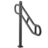 Dog Steps & Ramps: VEVOR Single Post Handrail for Outdoor 1-3 Steps, 40.5" L x 35.4" H Metal Bent Stair Handrails, Floor Mounted Carbon Steel Stair Railing, U-Shaped Post Grab Rails with 2 Anti-Skid Crossbar for Garage