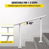 Door Hardware: VEVOR Handrail Outdoor Stairs, 3ft, 34 Inch Outdoor Handrail, Outdoor Stair Railing Adjustable from 0 to 60 Degrees Handrail for Stairs Outdoor White Aluminum Stair Railing for Garden, Office Area