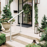 Door Hardware: VEVOR Handrail Outdoor Stairs, 3ft, 34 Inch Outdoor Handrail, Outdoor Stair Railing Adjustable from 0 to 60 Degrees Handrail for Stairs Outdoor White Aluminum Stair Railing for Garden, Office Area