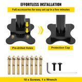 Door Hardware: VEVOR Handrail Outdoor Stairs, 3ft, 34 Inch Outdoor Handrail, Outdoor Stair Railing Adjustable from 0 to 60 Degrees Handrail for Stairs Outdoor Black Aluminum Stair Railing for Garden, Office Area