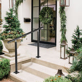 Door Hardware: VEVOR Handrail Outdoor Stairs, 3ft, 34 Inch Outdoor Handrail, Outdoor Stair Railing Adjustable from 0 to 60 Degrees Handrail for Stairs Outdoor Black Aluminum Stair Railing for Garden, Office Area