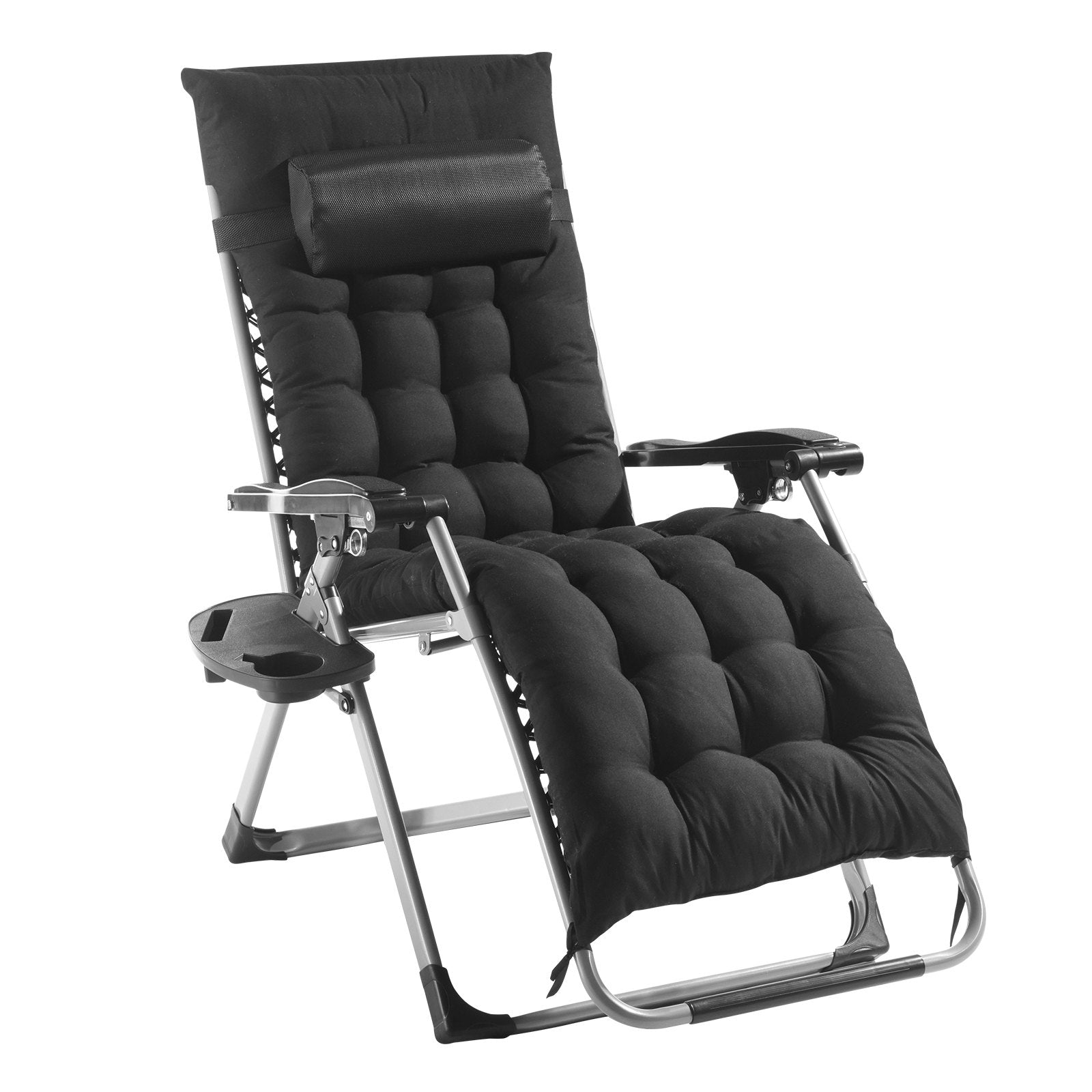 Filing & Organisation: VEVOR Zero Gravity Chair, 26 inch Zero Gravity Recliner Lounge Chair for Indoor and Outdoor, Adjustable Anti Gravity Chair with Cushion, Headrest, Footrest, and Cupholder, 500 lbs, Black