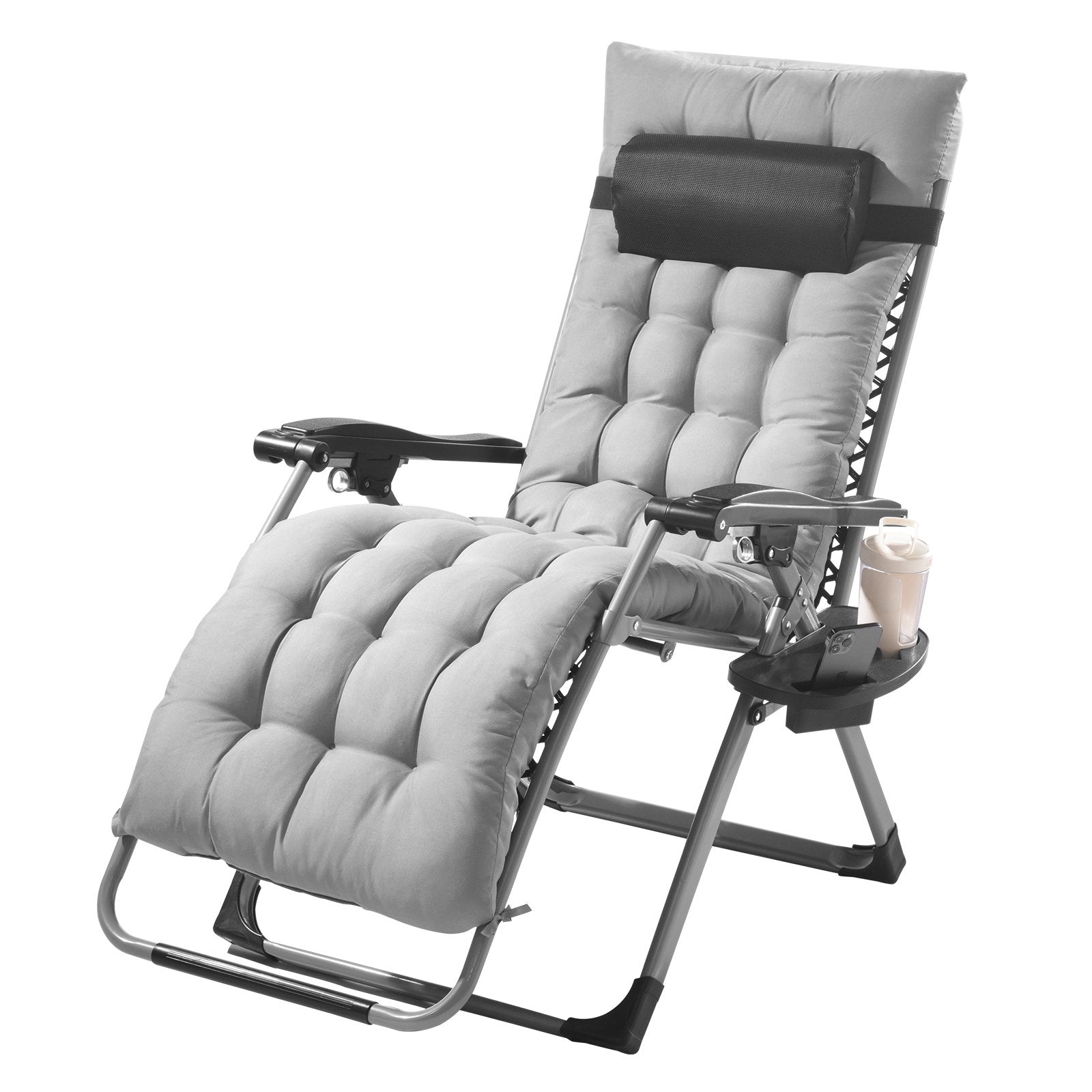 Automotive Parts: VEVOR Zero Gravity Chair, 26 inch Zero Gravity Recliner Lounge Chair for Indoor and Outdoor, Adjustable Anti Gravity Chair with Cushion, Headrest, Footrest, and Cupholder, 500 lbs, Gray