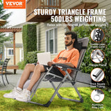 Automotive Parts: VEVOR Zero Gravity Chair, 26 inch Zero Gravity Recliner Lounge Chair for Indoor and Outdoor, Adjustable Anti Gravity Chair with Cushion, Headrest, Footrest, and Cupholder, 500 lbs, Gray