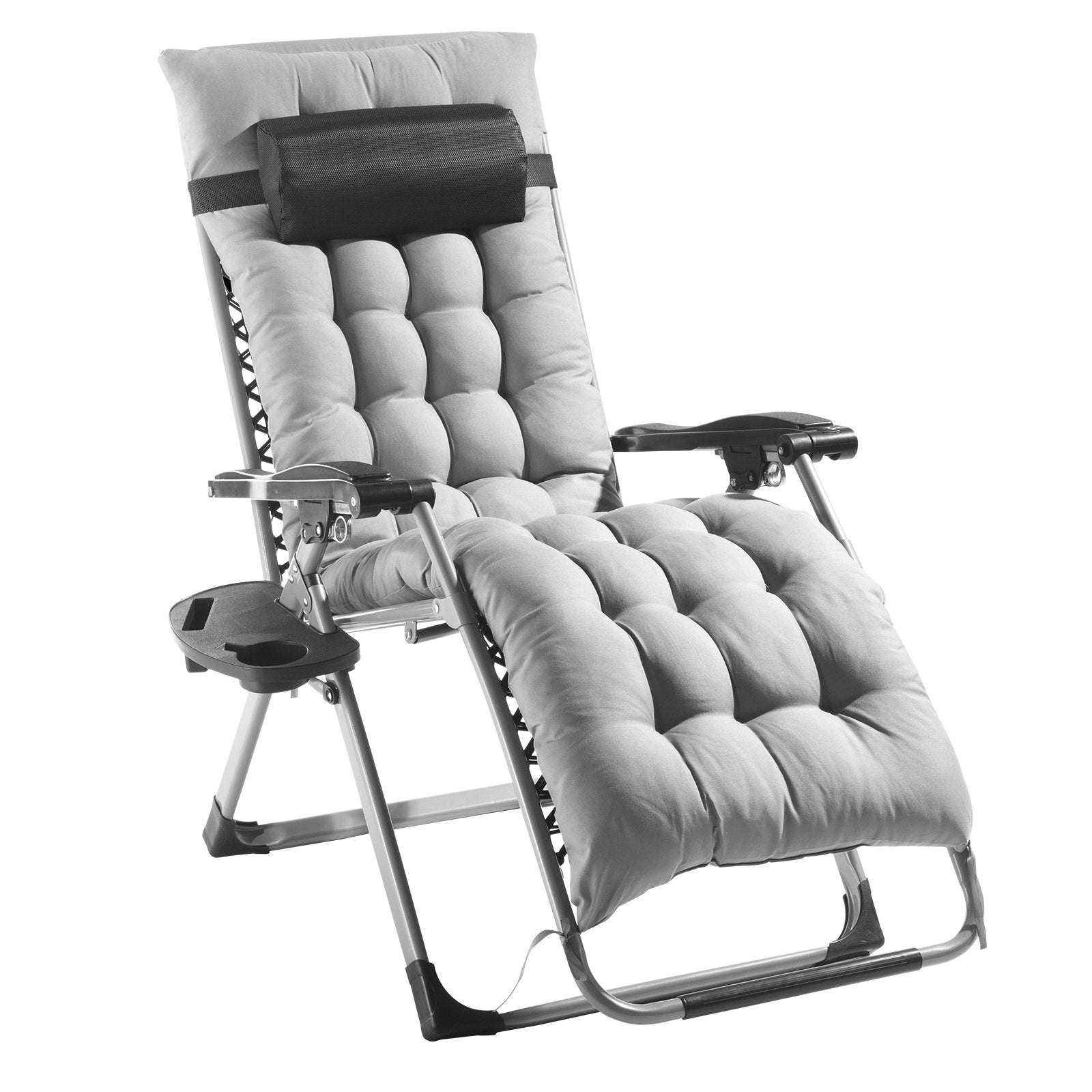 Automotive Parts: VEVOR Zero Gravity Chair, 26 inch Zero Gravity Recliner Lounge Chair for Indoor and Outdoor, Adjustable Anti Gravity Chair with Cushion, Headrest, Footrest, and Cupholder, 500 lbs, Gray