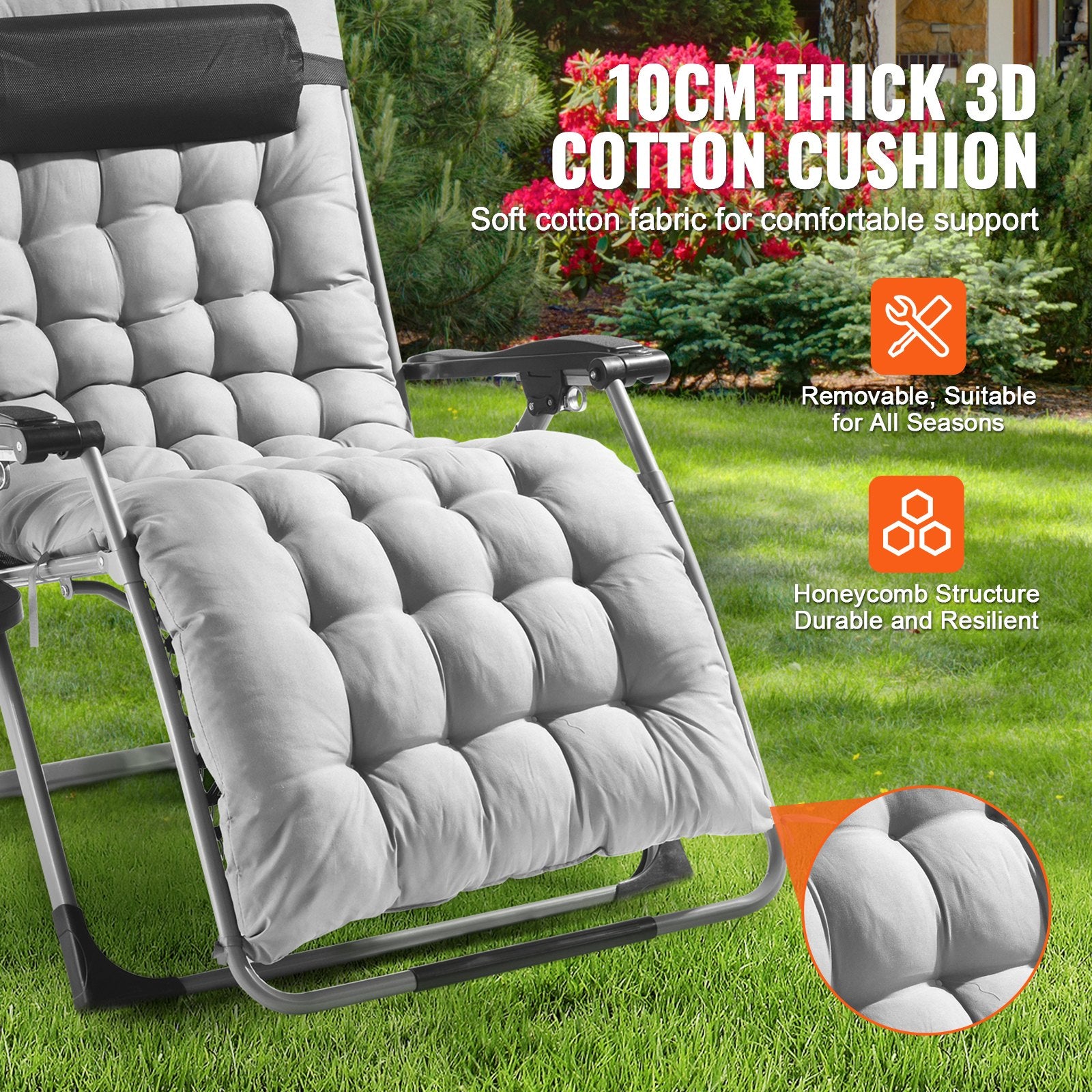 Filing & Organisation: VEVOR Zero Gravity Chair, 33 inch Zero Gravity Recliner Lounge Chair for Indoor and Outdoor, Adjustable Anti Gravity Chair with Cushion, Headrest, Footrest, and Cupholder, 500 lbs, Gray