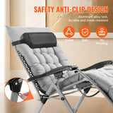 Filing & Organisation: VEVOR Zero Gravity Chair, 33 inch Zero Gravity Recliner Lounge Chair for Indoor and Outdoor, Adjustable Anti Gravity Chair with Cushion, Headrest, Footrest, and Cupholder, 500 lbs, Gray