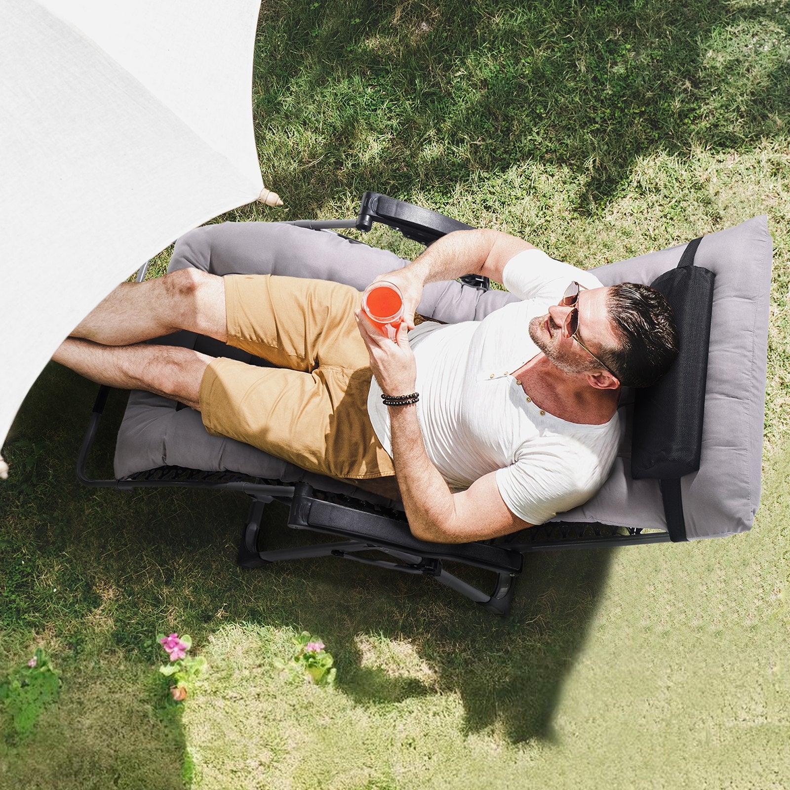 Filing & Organisation: VEVOR Zero Gravity Chair, 33 inch Zero Gravity Recliner Lounge Chair for Indoor and Outdoor, Adjustable Anti Gravity Chair with Cushion, Headrest, Footrest, and Cupholder, 500 lbs, Gray