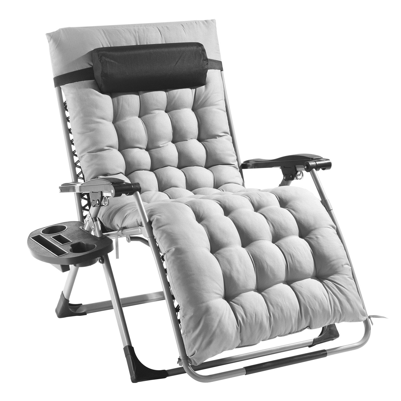 Filing & Organisation: VEVOR Zero Gravity Chair, 33 inch Zero Gravity Recliner Lounge Chair for Indoor and Outdoor, Adjustable Anti Gravity Chair with Cushion, Headrest, Footrest, and Cupholder, 500 lbs, Gray