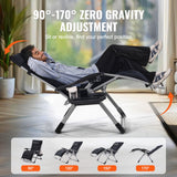 Filing & Organisation: VEVOR Zero Gravity Chair, 33 inch Zero Gravity Recliner Lounge Chair for Indoor and Outdoor, Adjustable Anti Gravity Chair with Cushion, Headrest, Footrest, and Cupholder, 500 lbs, Black
