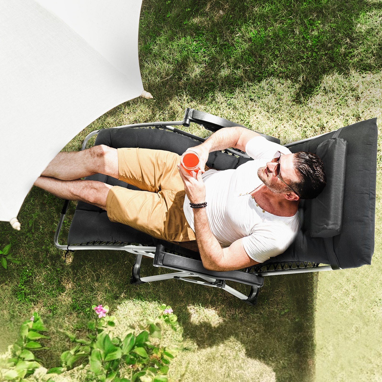 Filing & Organisation: VEVOR Zero Gravity Chair, 33 inch Zero Gravity Recliner Lounge Chair for Indoor and Outdoor, Adjustable Anti Gravity Chair with Cushion, Headrest, Footrest, and Cupholder, 500 lbs, Black
