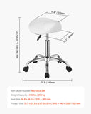 Office & Desk Chairs: VEVOR Saddle Rolling Stool, PU Leather Rolling Stool with Wheels, 360° Swivel Drafting Stool with Thickened Cushion, Height Adjustable Rolling Work SPA Stool, for Office, Home, Salon & Bar, White